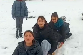 Sakarya'da çocukların görülmeye değer kayak keyfi